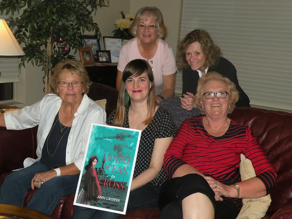 Me (center back) with my beta readers at a pre-launch party.