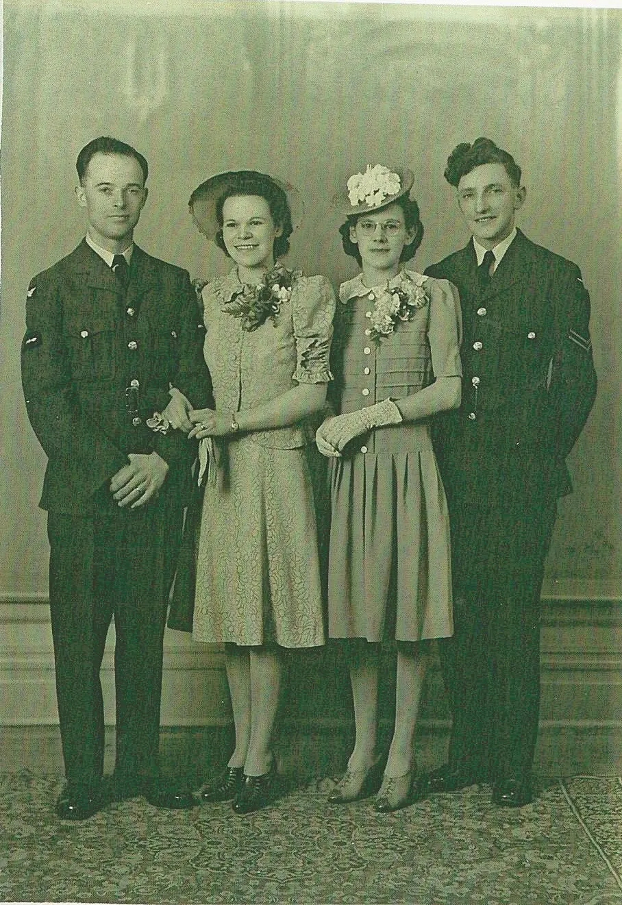 Letty and Ron Evans' wedding day, May 5, 1943.